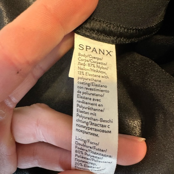 SPANX Leather-look Black Leggings - SZ XL - Picture 3 of 7